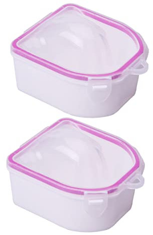 Didiseaon 2pcs Square Nail Soaking Bowl Set Double Layer Nail Remover Bowl for Manicure for Home and Salon Use