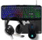 The G-Lab - Combo Natrium – Gaming-Tastatur 4-in-1 – Gaming-Tastatur AZERTY USB, RGB, 19 Antihosting-Tasten, Gaming-Maus 6400 DPI, Gaming-Kopfhörer & Mauspad – PC/PS4/PS5/Xbox