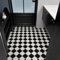 Piastrelle adesive per pavimenti in vinile, autoadesive, per bagno, cucina, soggiorno, colore bianco e nero, impermeabili, 30 x 30 cm, 18 pezzi