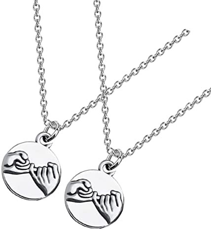 DEARMAMY Einzigartige Halskette Mit Hand-in-hand- Zum Thema Freundschaft. Freundschaftskette Für Frauen Freundinnen Schmuck-accessoire