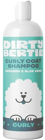 Curly Coat Dog Shampoo Detangling Cockapoo Poodle 500ml - Dirty Bertie | For Cockapoos, Cavapoos, Poodles, Doodles, Bichon Frises. Detangles curls, vegan, cruelty free. 10% to dog charity