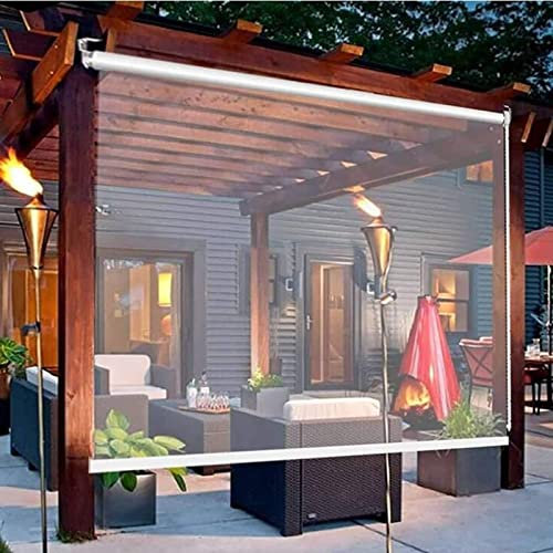 Patio Clear Rollo, wasserdichte Pergola Shades für den Außenbereich, transparente Vinyl-Rollos, HD-Klar-Rollos für Deck, Garten und Balkon, erhältlich in 160/170/180 cm