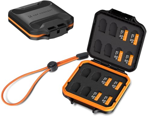 K&F CONCEPT Étui pour 16 Cartes Mémoire Étanche Antichoc | Range jusqu'à 16 cartes Micro SD/TF, fermeture sécurisée et design compact - PM04