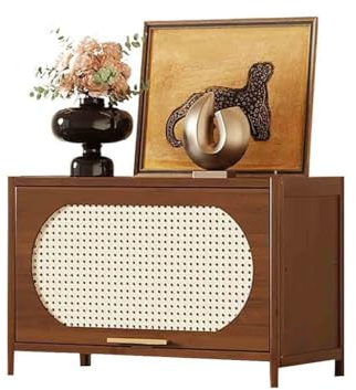 DTACBNEUZ Anrichte Niedriges Sideboard mit Eckablage, einlagig, 60 cm, Wohnzimmer-Bücherregal Ablage- und Präsentationsfunktion