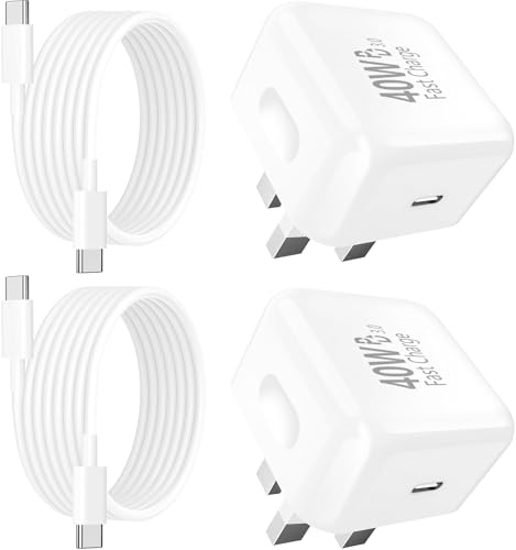 Apple MFi Certified iPhone 17 Charger Fast Charge, 4Pack 40W USB-C Charger | Rombica 40W Dynamic Power Adapter Type-C Wall Charger with 6FT Type-C Cord for iPhone 17/17 Pro/17 Pro Max/16/15/iPad/AirPods