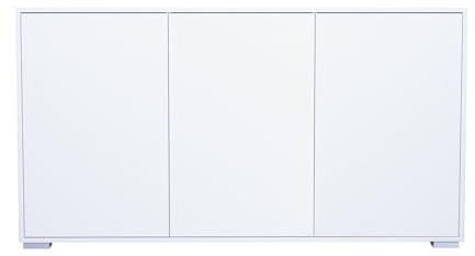 InnoFurn Sideboard Elena, Kommode mit Push-to-Open, Made in Germany, Moderner Schrank für Wohnzimmer Schlafzimmer Weiß matt (152,5 x 83 x 37 cm)