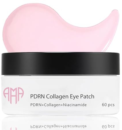 PDRN Augenpads gegen Augenringe 60 Stück - Kollagen Eye Pads mit Niacinamid für Feuchtigkeit & Glow - Collagen Under Eye Patches - Augenpads gegen Tränensäcke - Frauen Skincare Feuchtigkeitsspendende