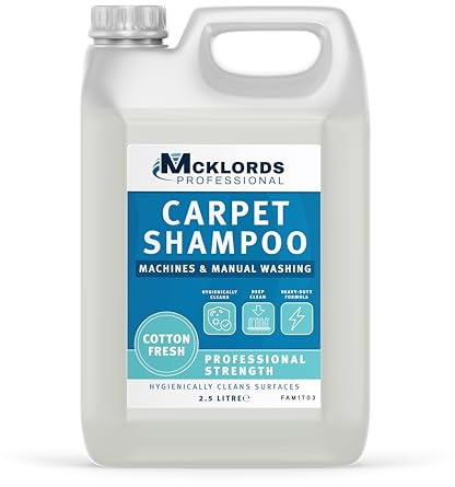 McKLords Professional - Carpet Shampoo - Cotton Fresh Carpet Cleaning Detergent for Extraction Machines & Manual Washing - Upholstery & Rug Cleaner 2.5L