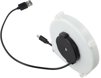 WheatThrive Automatic Retractable Cable Reel, Charging Cable Organizer, Portable Cord Winder for Camping, Travel, Office, USB B& for android, Space Saving Wire Management