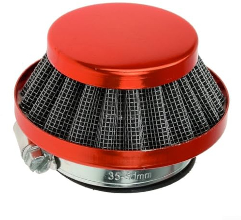 Filtro Aspirazione 42mm per Minimoto 47cc 49cc - Accessorio Fuoristrada per polvere Design Funghetto (red)