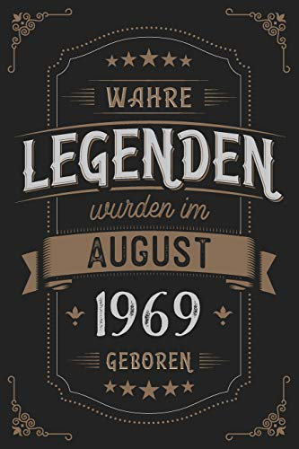 Wahre Legenden wurden im August 1969 geboren: Vintage Geburtstag Notizbuch - individuelles Geschenk für Notizen, Zeichnungen und Erinnerungen | liniert mit 100 Seiten