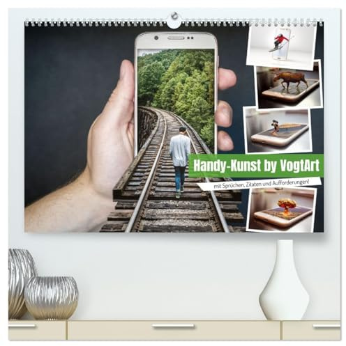 Handy-Kunst by VogtArt (hochwertiger Premium Wandkalender 2026 DIN A2 quer), Kunstdruck in Hochglanz: Coole Handy Illustrationen, die Lust auf ... einfach toll zum ansehen. (CALVENDO Spass)
