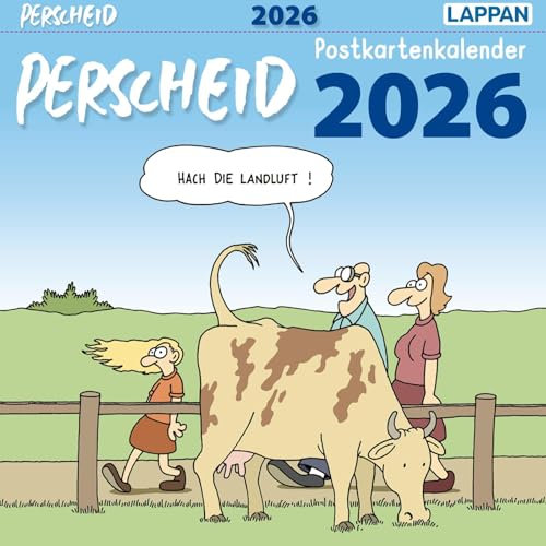 Perscheid Postkartenkalender 2026: Wochenkalender mit Perscheid-Cartoons – zum Aufhängen, Hinstellen oder Verschicken | Tischkalender mit 53 ... von Martin Perscheid (Perscheids Abgründe)