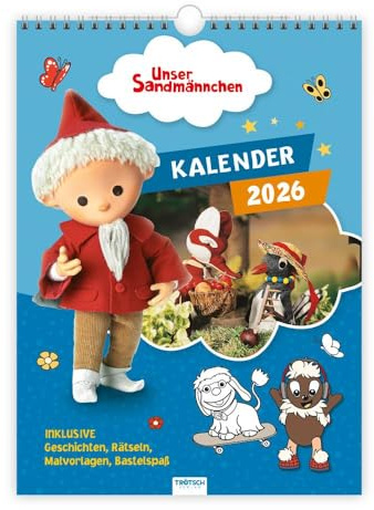 TRÖTSCH - Unser Sandmännchen | Classickalender | Unser Sandmännchen 2026 : Wandkalender | Bildkalender