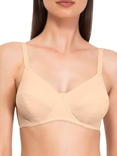 SIELEI, Reggiseno Francese con Ferretto, Realizzato in Microfibra Compatta e Contenitiva, Coppe Foderate in Cotone, Spalline Regolabili, Designed in Italy, Color Skin, Taglia 6D