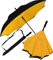 iX-brella Paraguas inverso de apertura automática al revés, Negro/Amarillo, 106 cm, Paraguas invertido