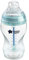 Tommee Tippee Anti-Kolik-Babyflasche, Natürlich geformter Trinksauger und Spezielles Anti-Kolik-Entlüftungssystem, 340 ml, 1er-Set, Klar (Farbe und Design kann variieren)