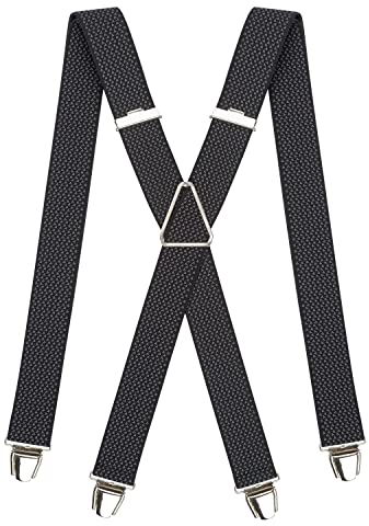 Pierrot Hosenträger für Herren Breit Made in Germany/France - Ultrastarker Gummizug & 4 Extra Starke X-Clips - Verstellbare Länge bis zu 130cm - Garantie auf Lebenszeit