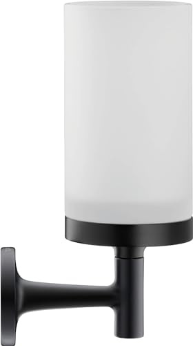 Duravit Zahnputzbecher Starck T, Glashalter Bad, Zahnbürstenhalter Glas, Wandmontage, Schwarz Matt