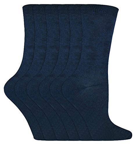 Sock Snob - 6 Pairs Kids Boys Girls Unisex Mid Calf Solid Color Casual Cotton Dress Socks