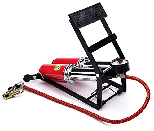 RONGJJ Pumpe Doppelzylinder fußpumpe, Tragbarer Autoreifen-inflator Druckpumpe Luftkompressor Mit Manometer, Für Auto/Fahrrad/Motorrad/Ball Manometer