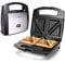 Aigostar 800W Sandwich Toastie Maker 2 Slice Toaster with Easy Clean Non-Stick Hot Plates, Cool Touch Handle, Locking Latch, Stainless Steel, Black - Lamo 30RUE