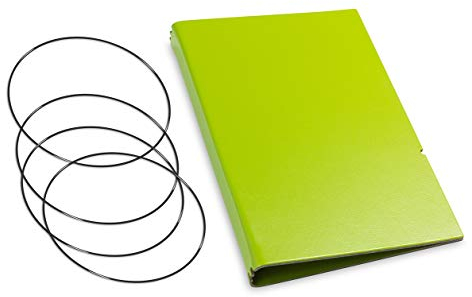 A6, revolutionäres, nachhaltiges X17-Konzept für Notizbuch Personal Organizer und Terminplaner/Hülle für 3 Hefte! Recyceltes Leder, grün, Made in Germany,17 Jahre Garantie*