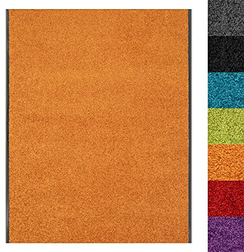 Schmutzfangmatte Use&Wash - Türmatte Sauberlaufmatte Fußabtreter - Fussmatte Teppich - für Flur Eingang Eingangsbereich - rutschfest & waschbar (200 x 800 cm, Orange 107)