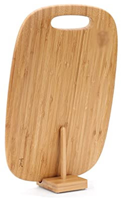 QINGGANGLING999 Bread Boards Bamboo Cutting Board Kitchen Chopping Board with Handle and Stand Large Fruit Boards 15.55×10.24inches Defrosting Trays
