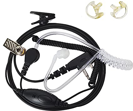 UAYESOK Walkie Talkie Bodyguard Ohrhörer Luftakustisches Rohr Headset VOX PTT-Mikrofon für 2-Pin Midland G6 G7 G8 G9 pro M24 M24 Plus M48 M99 G7 XTR GXT650 LXT8 2-Wege-Funkgerät