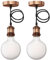 ledscom.de 2 Stück Vintage Pendelleuchte RETRA, bronze + LED Lampe 845lm warmweiß
