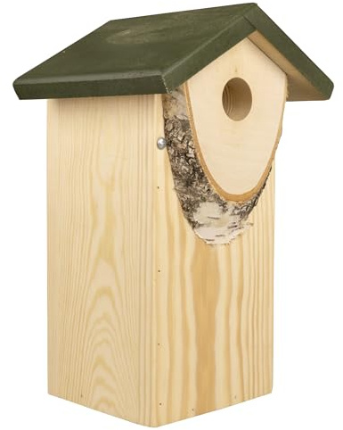 Windhager Nistkasten Mountain Lodge | Einflugloch Ø 33 mm, aus Birkenholz | Vogelhaus für Meisenarten und Gartenrotschwänze, Vogelnistkasten zum Aufhängen, Brutkasten für Vögel, Nisthilfe | langlebig