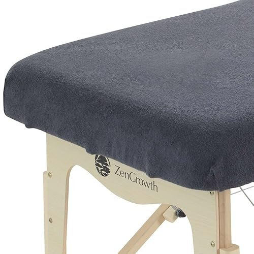ZenGrowth Bezug für Massageliege ohne Gesichtsaussparung | Oeko TEX 100 | 63cm - 71cm x 185cm | Für alle Massage- oder Behandlungsliege (Grau)