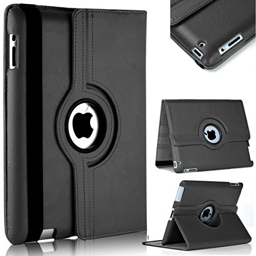 Apple iPad 10.2/10.5/9.7 Leather 360 Rotate Cover (2019-2021, Air 3, Pro 10.5) - Black
