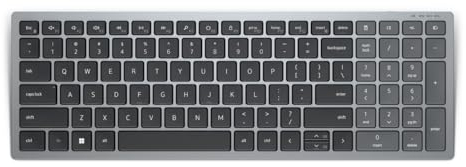 Dell Clavier Compact Pro Plus KB740 – sans Fil, AZERTY Français, Bluetooth 5.0 + 2,4 GHz, Compact, Touches Ciseaux, 36 Mois d’Autonomie, Clavier Silencieux, Gris Titan