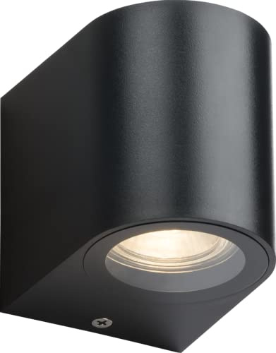 Knightsbridge Alana - 230V IP65 GU10 Polycarbonate Single Wall Light - Black