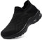LARNMERN Zapatillas de Seguridad Mujer Sin Cordones Ligero Punta de Acero Zapatos Calzado de Trabajo Comodo Respirable Colchón de Aire (Azabache Negro,39EU)