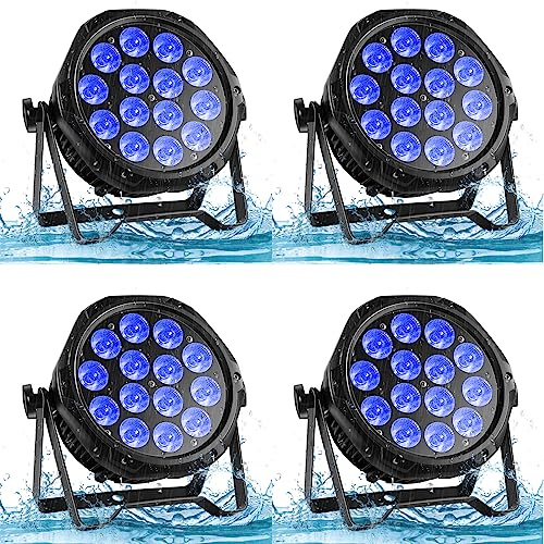 U`King 4PCS 70W LED Par Strahler IP65 Wasserdicht, RGBW Bühnenlicht Scheinwerfer Outdoor Bühnenbeleuchtung Ideal für Hochzeit Party Außenanwendungs Bühnenbeleuchtung