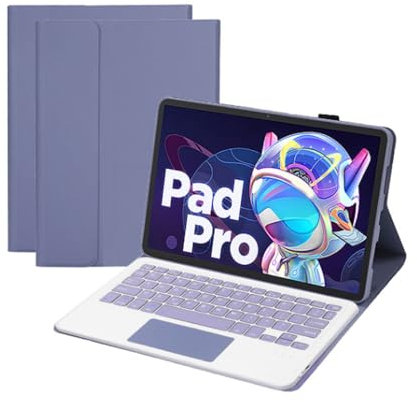 Yunseity Custodia con Tastiera per Tab P11 PRO (2a Generazione) TB132FU, Pad PRO 2022 da 11,2 Pollici, Tastiera Wireless Rimovibile Magnetica con Custodia Sottile per Supporto (Viola)