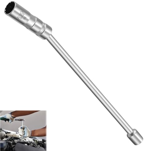 Zündkerzenschlüssel 30cm Verlängerung 3/8-Zoll: HOMURY Zündkerzennuss mit Magneteinsatz 16mm, Zündkerze Steckschlüssel Magnetisch, Universal Flexibel Installer Tool Set