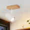Glitzerlife Deckenstrahler 1 Flammig Flurlampe Holz - Deckenspots Flur Weiß Deckenleuchte Metall Modern GU10 350° Deckenlampe für Wohnzimmer Schlafzimmer Küche Treppe Esszimmer