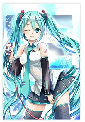 OWNPET Anime Girl Hatsune Miku 2 Leinwand-Poster, Wandkunst, Dekor, Bild, Gemälde für Wohnzimmer, Schlafzimmer, Dekoration, ungerahmt, 30 x 45 cm