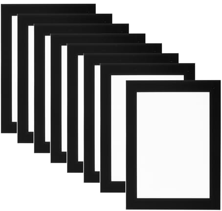 PATIKIL 8 Stück Magnetrahmen, A6 Info-Rahmen selbstklebend Aufklappbarer mit Magnetverschluss bilderrahmen für Postkarte Hinweis Zeichnung, Transparente Oberfläche, Schwarz