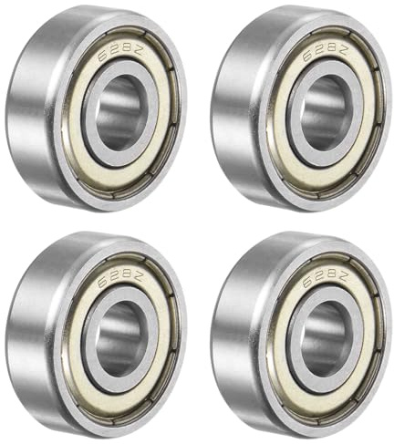 QUARKZMAN 4Stk 628ZZ Kugellager Tiefe Rillenkugellager Chromstahl Z3 Doppelte Metall Abgeschirmt Lager 8mm x 24mm x 8mm Bearing Rollenlager für Skateboard 3D Drucker Roller Inline Skates