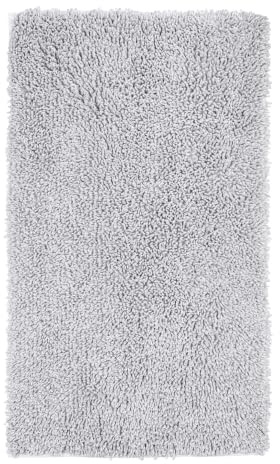Kleine Wolke Badteppich Dana Silbergrau 60 x 100 cm | OEKO-TEX zertifiziert, rutschhemmende Unterseite, für Fußbodenheizung, maschinenwaschbar, 75% Baumwolle, 25% Polyester