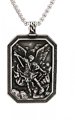GZHENGZG Herren Halsketten und Damenschmuck St Halsketten für Frauen, Vintage God of War Anhänger, Herrenschmuck, Geschenk