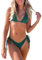 Nuevo Bikini Bañador Set de 2 Piezas para Mujer, Tela, Traje de baño con Color Liso sólido (FR/ES, Letras, L, Regular, Regular, Verde)