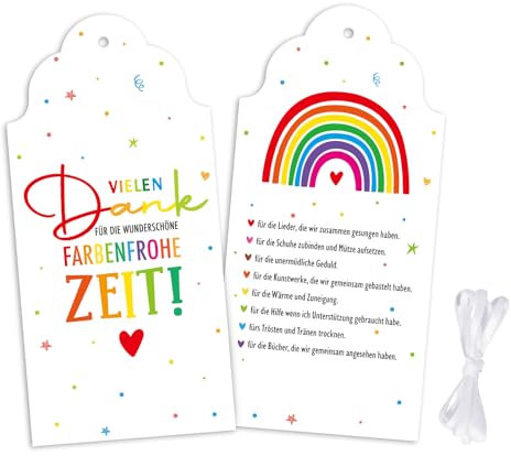 BOFUNX 10 Stücke Anhänger Danke Für Die Schöne Zeit Etiketten zum Abschied für Kita Kindergarten Abschiedsgeschenk Erzieherin Erzieher Danke Geschenk Tag