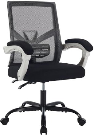 Office Chair,Ergonomic Desk Chair with Linkage Armrest Lumbar Support, Height Adjustable, Executive Swivel Computer Padded Seat Cushion for Home/Office