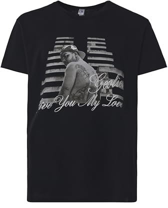 GEOLIER T-Shirt Ufficiale Give You My Love - 100% Cotone, Nera - Merchandising Ufficiale (IT, Testo, M, Regular, Regular, Nero)